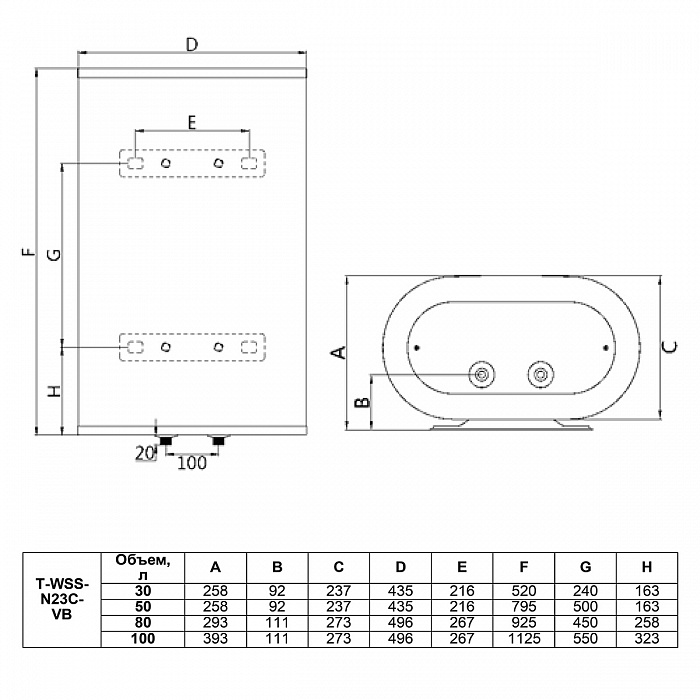 Electric storage water heater Timberk Modern Series: N23C - 4